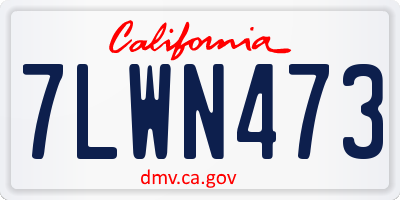 CA license plate 7LWN473