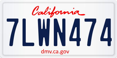 CA license plate 7LWN474