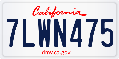 CA license plate 7LWN475