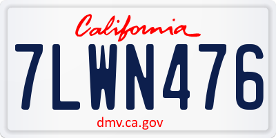 CA license plate 7LWN476