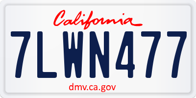 CA license plate 7LWN477
