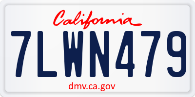 CA license plate 7LWN479