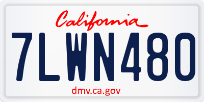 CA license plate 7LWN480
