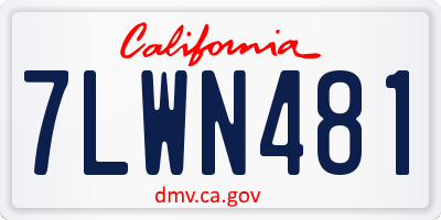 CA license plate 7LWN481