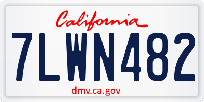 CA license plate 7LWN482