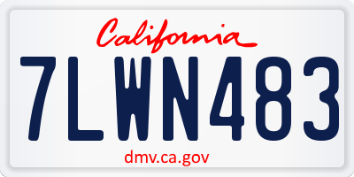CA license plate 7LWN483