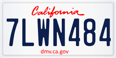 CA license plate 7LWN484