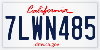 CA license plate 7LWN485
