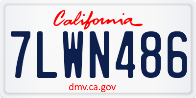 CA license plate 7LWN486