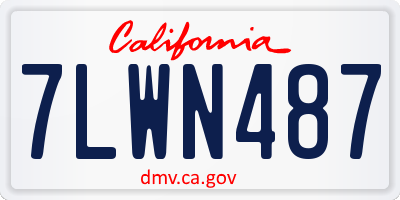 CA license plate 7LWN487
