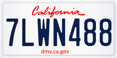 CA license plate 7LWN488