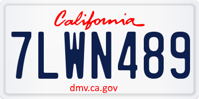CA license plate 7LWN489
