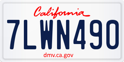 CA license plate 7LWN490