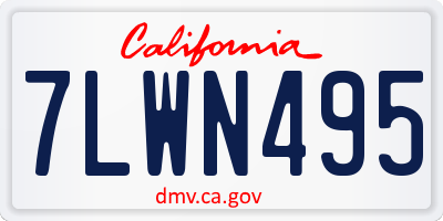 CA license plate 7LWN495