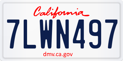 CA license plate 7LWN497