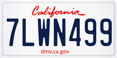 CA license plate 7LWN499
