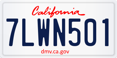 CA license plate 7LWN501