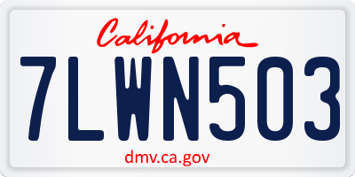 CA license plate 7LWN503