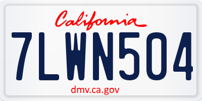 CA license plate 7LWN504