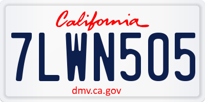 CA license plate 7LWN505