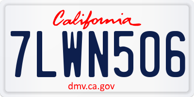 CA license plate 7LWN506