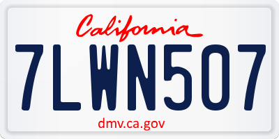 CA license plate 7LWN507