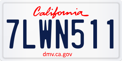 CA license plate 7LWN511