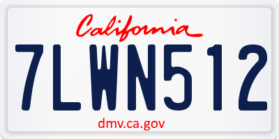 CA license plate 7LWN512