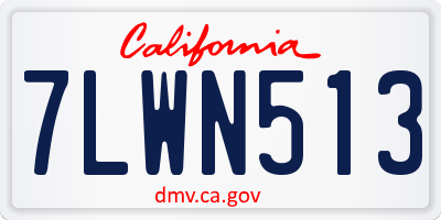 CA license plate 7LWN513