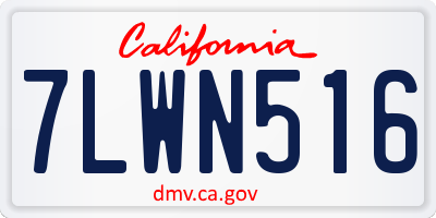 CA license plate 7LWN516