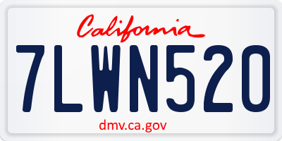 CA license plate 7LWN520
