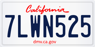 CA license plate 7LWN525