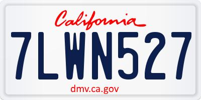 CA license plate 7LWN527