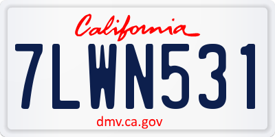 CA license plate 7LWN531