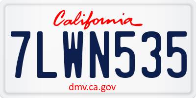 CA license plate 7LWN535