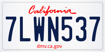 CA license plate 7LWN537