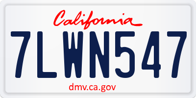 CA license plate 7LWN547