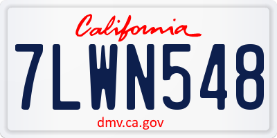CA license plate 7LWN548