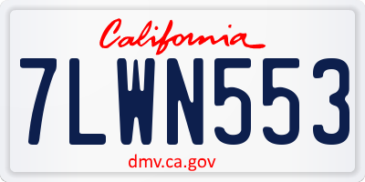 CA license plate 7LWN553