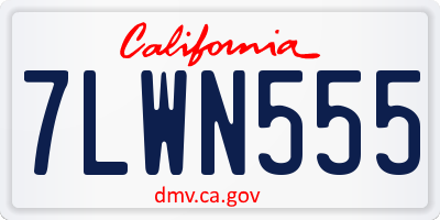 CA license plate 7LWN555