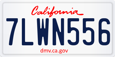 CA license plate 7LWN556