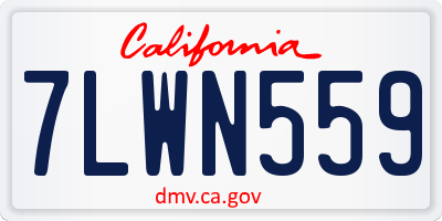 CA license plate 7LWN559
