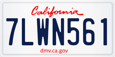CA license plate 7LWN561