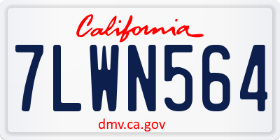 CA license plate 7LWN564