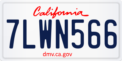 CA license plate 7LWN566