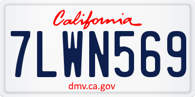 CA license plate 7LWN569