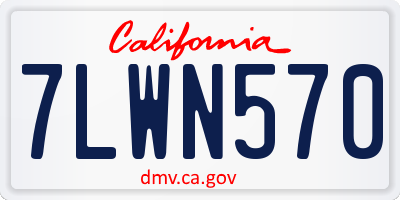 CA license plate 7LWN570