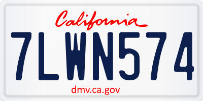 CA license plate 7LWN574