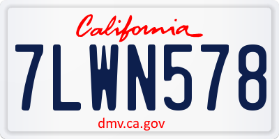 CA license plate 7LWN578
