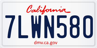 CA license plate 7LWN580
